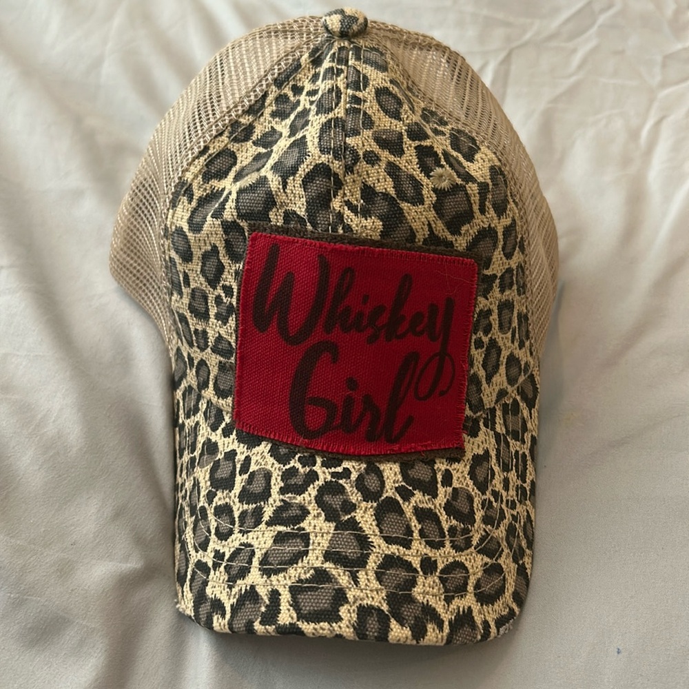 Women’s Adjustable Whiskey Girl Trucker Hat Animal Print